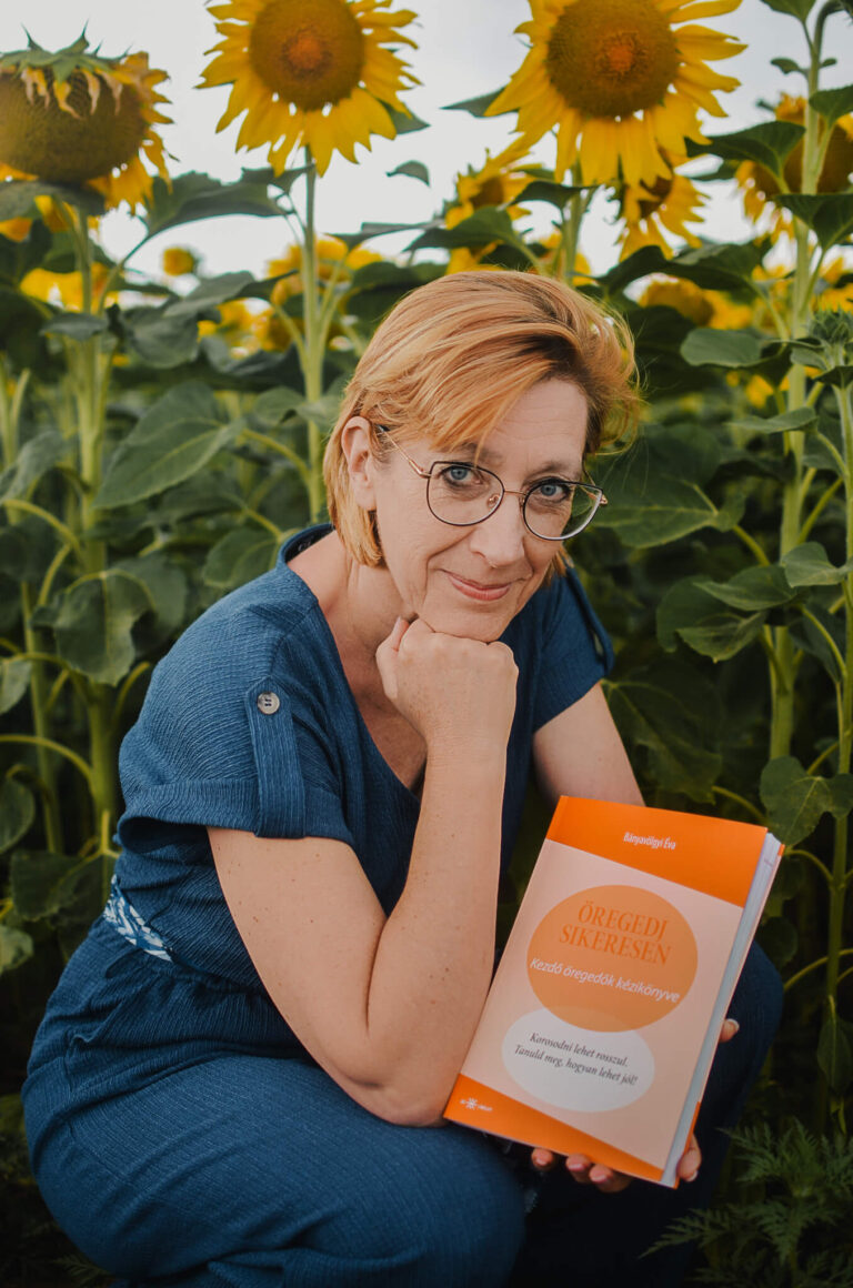 Bányavölgyi Éva szerző az Öregedj sikeresen c. könyvével