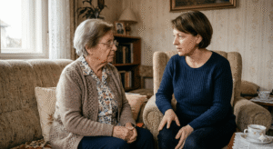 Anya és lánya beszélgetnek