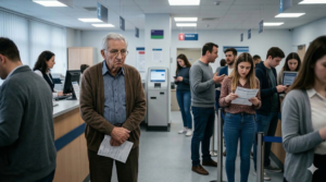 Idős ember hivatalban